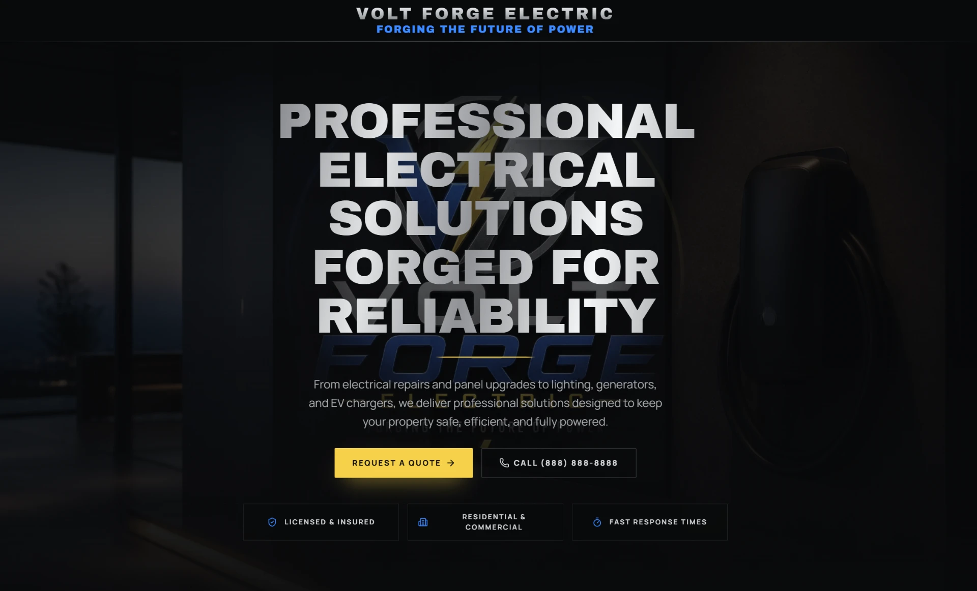 Volt Forge Electric desktop website