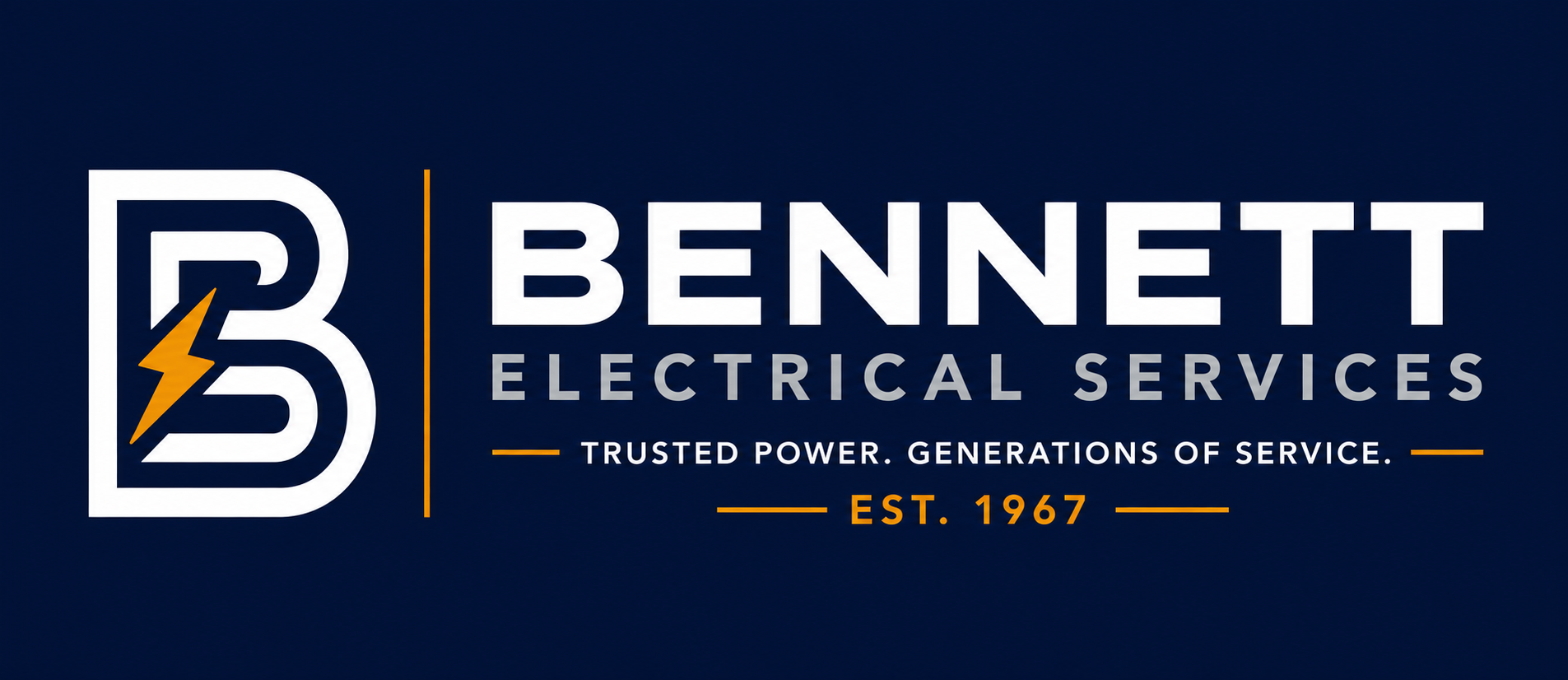Bennett Electrical Services logo — navy background